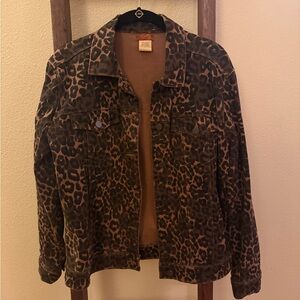 Scully Brown Leopard Print Jean Jacket